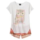 Girls Plus Size Ransom Girl Split-back Glitter Graphic Tee, Size: Xxl Plus, Med Beige