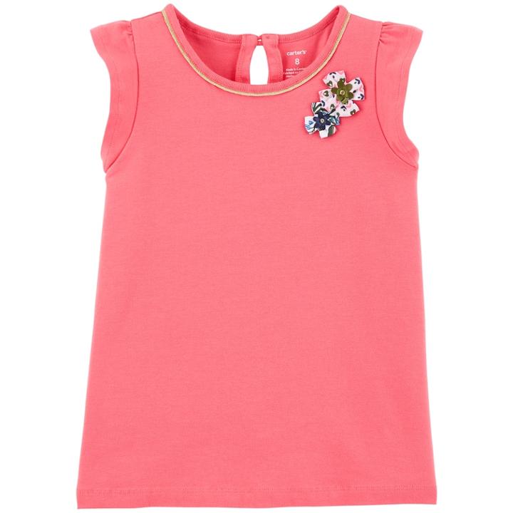 Girls 4-12 Carter's Bow Tee, Size: 7, Grey