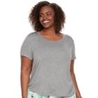 Plus Size Sonoma Goods For Life&trade; Pleated Crewneck Tee, Women's, Size: 3xl, Med Grey