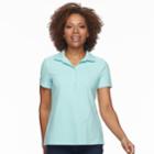 Petite Croft & Barrow&reg; Essential Short Sleeve Polo, Women's, Size: Xl Petite, Med Blue