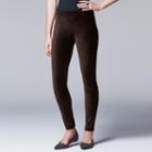 Simply Vera Vera Wang Women's Corduroy Leggings, Size: Large, Dark Brown