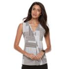 Petite Dana Buchman Pleated V-neck Tank, Women's, Size: L Petite, Med Beige