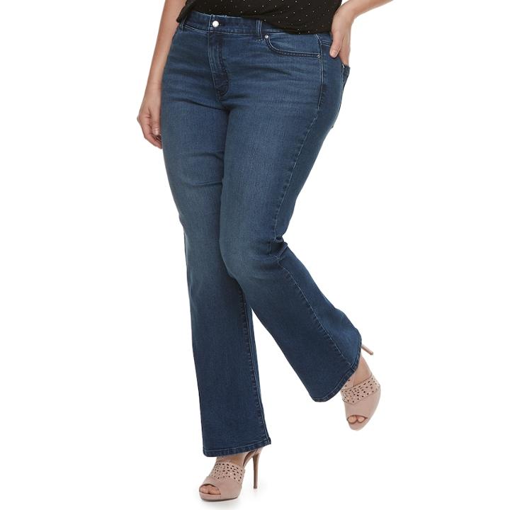 Plus Size Jennifer Lopez Bootcut Jeans, Women's, Size: 24w T/l, Med Blue