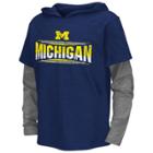 Boys 8-20 Campus Heritage Michigan Wolverines Patrol Mock-layer Tee, Size: M(12/14), Dark Blue
