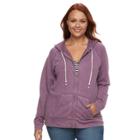 Plus Size Sonoma Goods For Life&trade; French Terry Hoodie, Women's, Size: 3xl, Purple