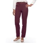 Women's Croft & Barrow&reg; Classic Pull-on Tapered-leg Jeans, Size: L Long, Red