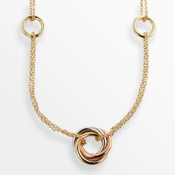 Elegante 18k Gold Over Brass Tri-tone Long Swag Necklace, Women's, Size: 31, Yellow