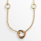 Elegante 18k Gold Over Brass Tri-tone Long Swag Necklace, Women's, Size: 31, Yellow