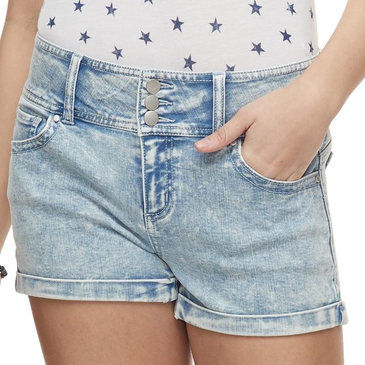 Juniors' Tinseltown Jean Shaper Shorts, Teens, Size: 13, Light Blue