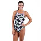 Women's Dolfin Uglies V-2 Boo One-piece Swimsuit, Size: 38 Comp, Black