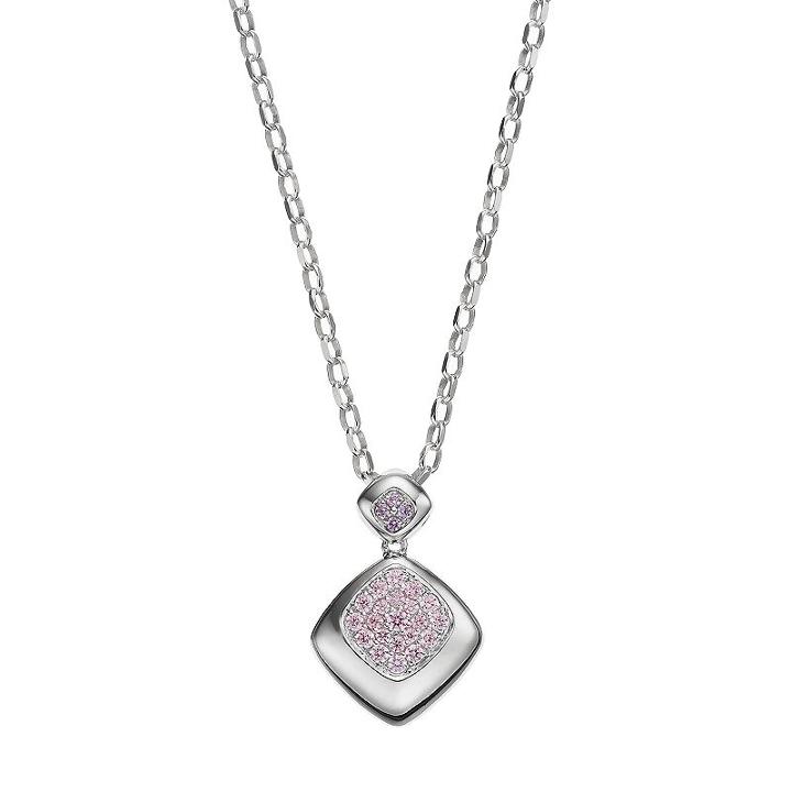 Lotopia Pink & Purple Cubic Zirconia Sterling Silver Pendant Necklace, Women's, Size: 18