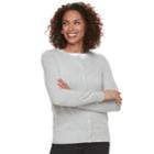 Women's Croft & Barrow Essential Cardigan Sweater, Size: Xs, Light Grey