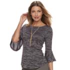 Women's Apt. 9&reg; Bell Sleeve Top, Size: Large, Purple