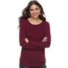 Women's Apt. 9&reg; Essential Crewneck Tee, Size: Xs, Dark Red