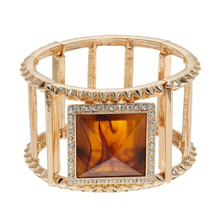 Jennifer Lopez Pyramid Multi Row Stretch Bracelet, Women's, Dark Brown