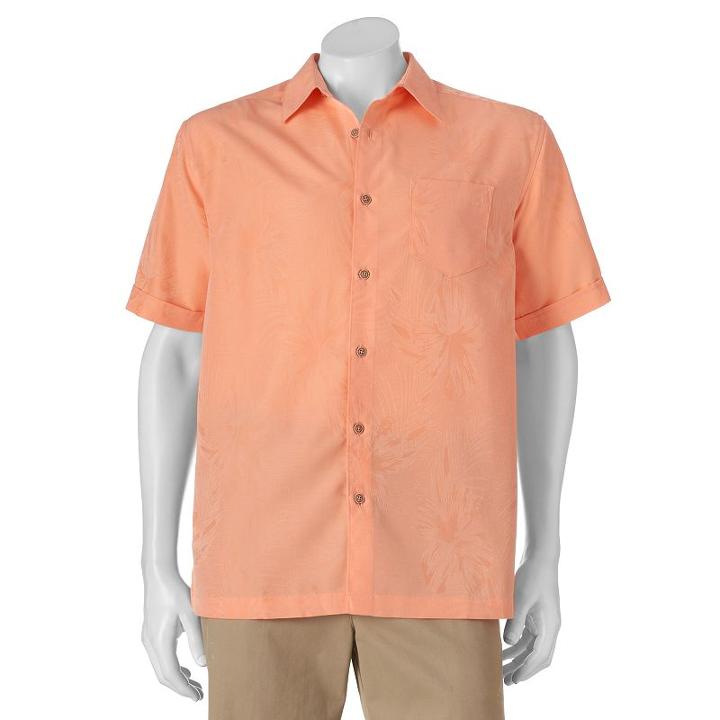 Men's Havanera Floral Jacquard Button-down Shirt, Size: Xxl, Lt Orange