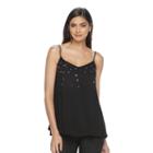 Women's Jennifer Lopez Embellished Camisole, Size: Medium, Black