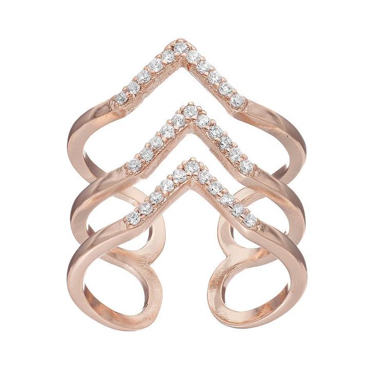 Lc Lauren Conrad 3-row Chevron Open Ring, Women's