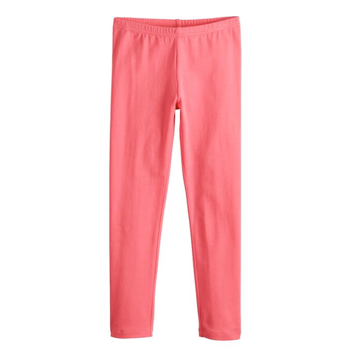 Girls 4-10 Jumping Beans&reg; Solid Full-length Leggings, Size: 7, Lt Orange