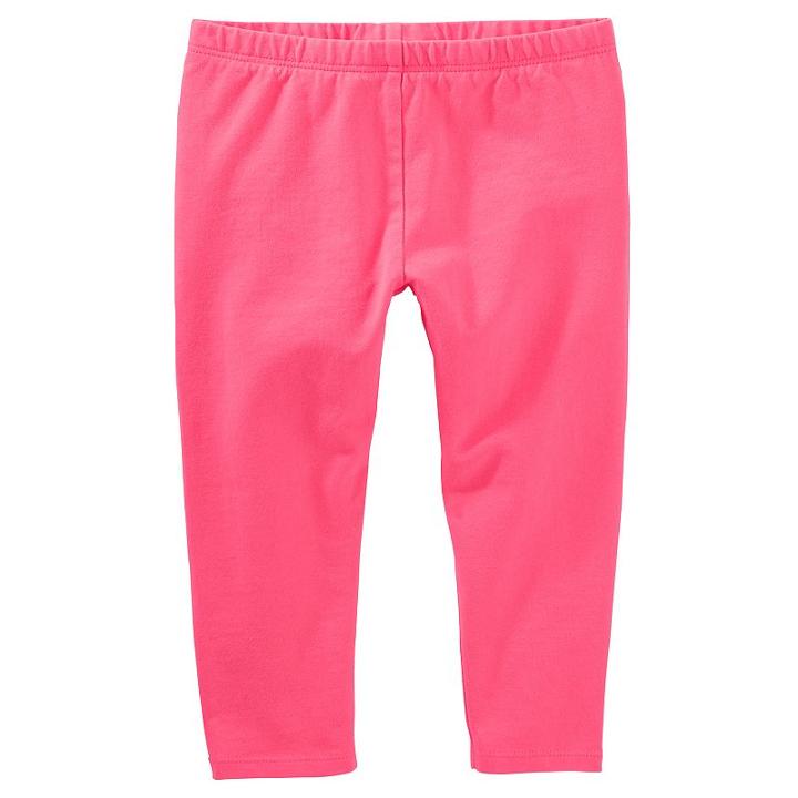 Girls 4-8 Oshkosh B'gosh&reg; Solid Crop Capri Leggings, Girl's, Size: 7, Pink