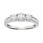 Diamond 3-stone Engagement Ring In 10k White Gold (1/2 Carat T.w.), Women's, Size: 6