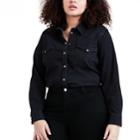 Plus Size Levi's Western Denim Shirt, Women's, Size: 1xl, Black