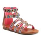 So&reg; Girls' Jeweled Ankle-cuff Sandals, Girl's, Size: 5, Brt Pink