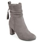 Journee Collection Zuri Women's High Heel Ankle Boots, Size: Medium (7.5), Med Grey