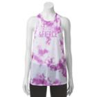 Juniors' So&reg; Tie Dye Knot Back Graphic Tank, Girl's, Size: Large, Med Purple