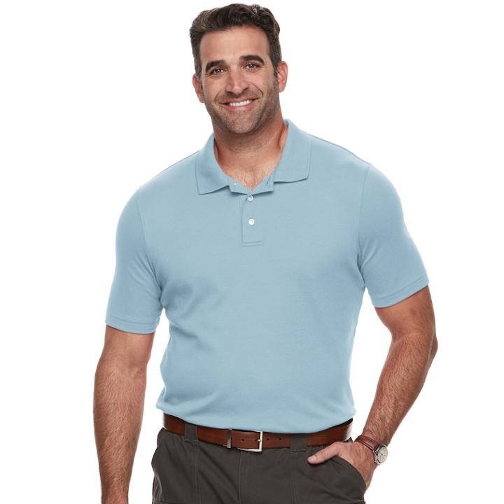 Big & Tall Croft & Barrow&reg; Classic-fit Easy-care Interlock Polo, Men's, Size: L Tall, Blue (navy)