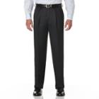 Men's Savane Crosshatch Straight-fit Easy-care Pleated Dress Pants, Size: 36x28, Blue