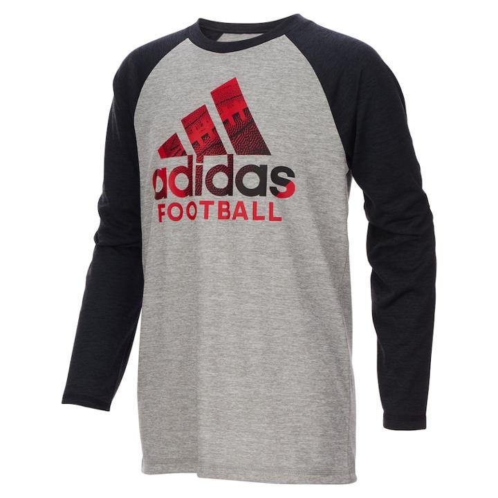 Toddler Boy Adidas Logo Raglan Graphic Tee, Size: 3t, Grey