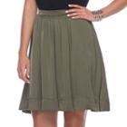 Women's Apt. 9&reg; Shirred Satin Skirt, Size: Xxl, Green
