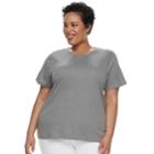 Plus Size Croft & Barrow&reg; Essential Crewneck Tee, Women's, Size: 0x, Med Grey