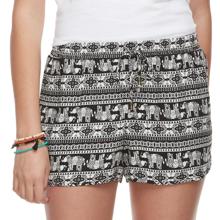Juniors' Pink Republic Print Soft Shorts, Teens, Size: Small, Oxford