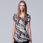 Women's Simply Vera Vera Wang Print Scoopneck Tee, Size: Small, Oxford