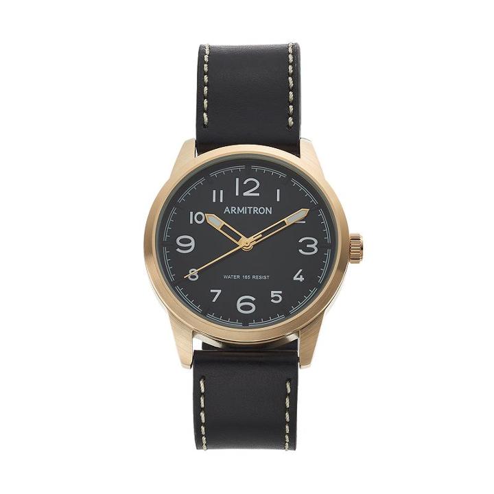 Armitron Men's Leather Watch, Size: Medium, Black | LookMazing