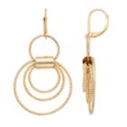 Dana Buchman Textured Hoop Drop Earrings, Women's, Gold