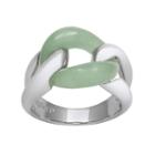 Jade Sterling Silver Interlock Ring, Women's, Size: 7, Green