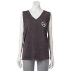 Juniors' Wknd Peace Love Rock N' Roll Graphic Muscle Tank, Girl's, Size: Xl, Grey Other