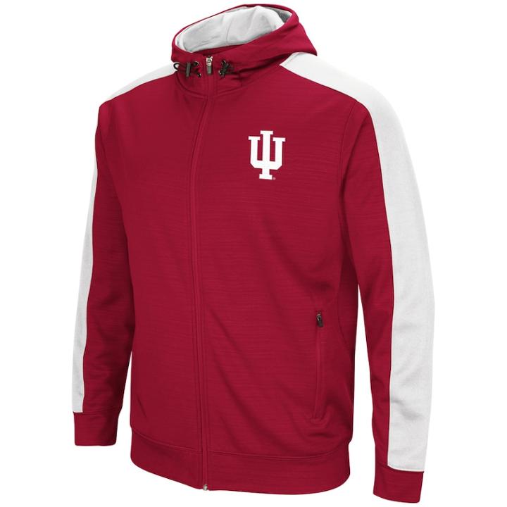 Men's Indiana Hoosiers Setter Full-zip Hoodie, Size: Xxl, Dark Red