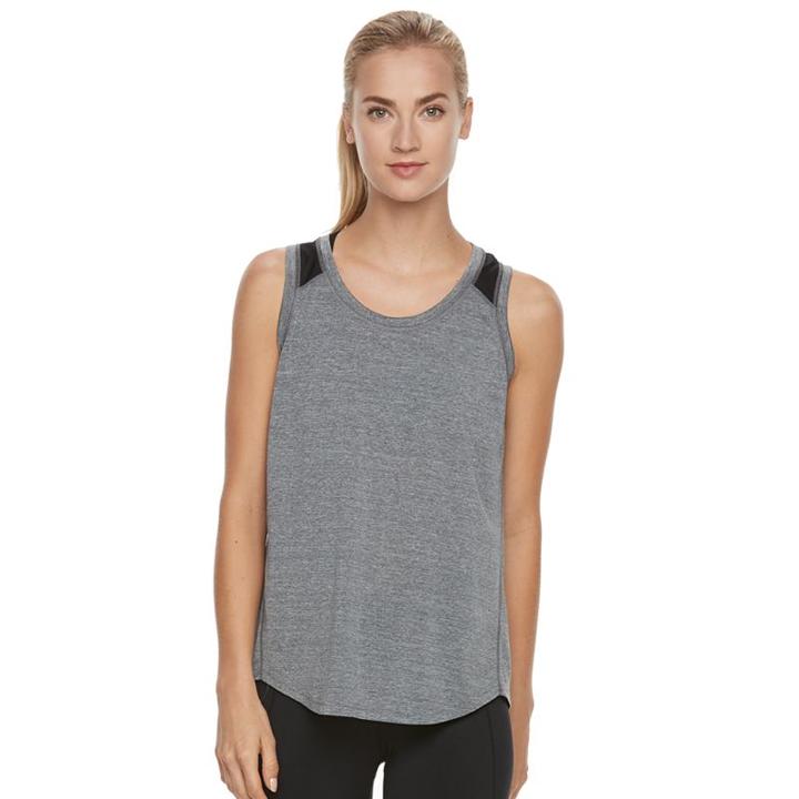 Women's Tek Gear&reg; Performance High-low Base Layer Tank, Size: Large, Dark Grey