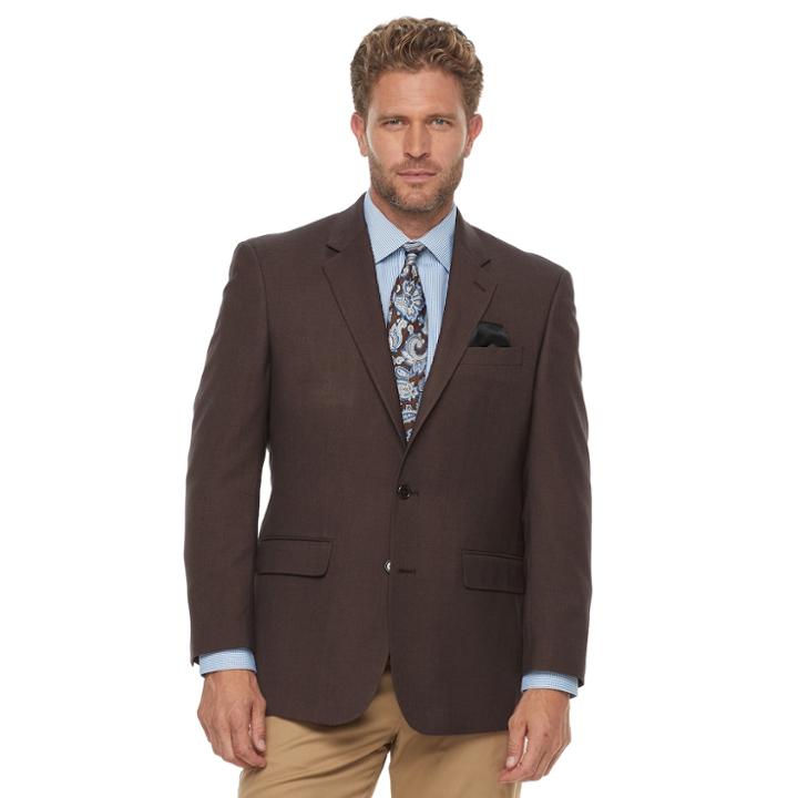 Men's Croft & Barrow&reg; True Comfort Classic-fit Stretch Sport Coat, Size: 52 Reg, Brown