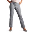 Petite Lee Essential Straight-leg Chino Pants, Women's, Size: 14 Petite, Med Grey