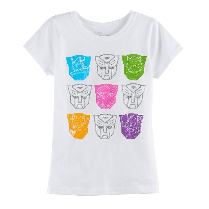 Girls 7-16 Transformers Glitter Graphic Tee, Size: Large, White