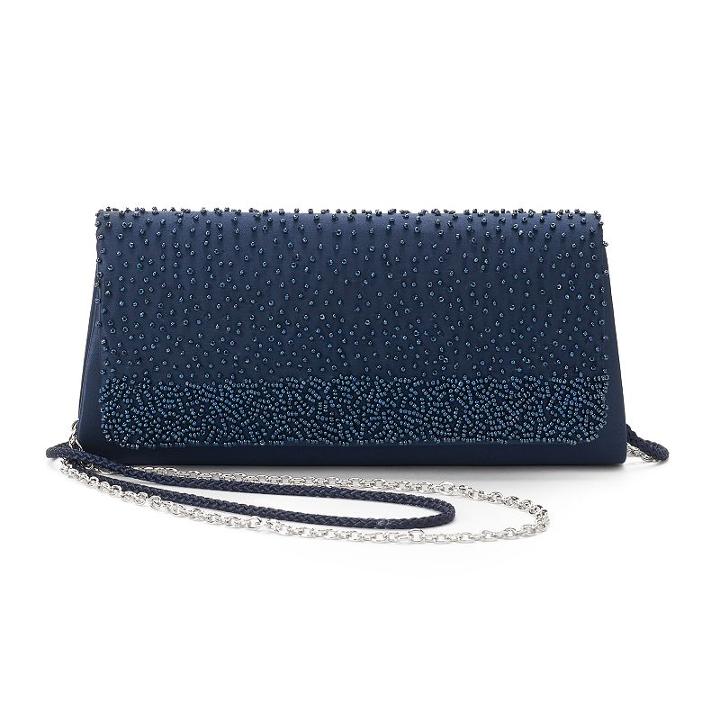 Lenore By La Regale Beaded Flap Clutch, Women's, Blue (navy)