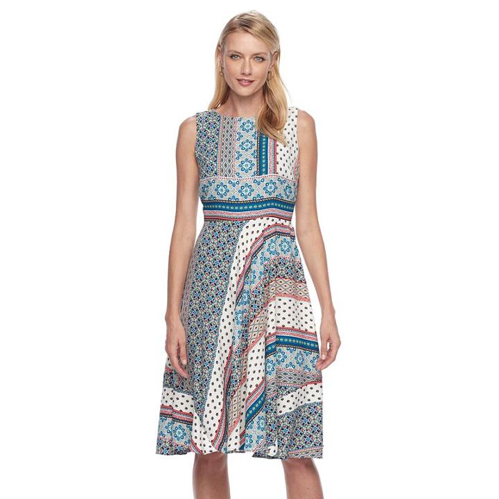 Women's Dana Buchman Sleeveless Paneled Circle Cut Dress, Size: 4, Med Blue