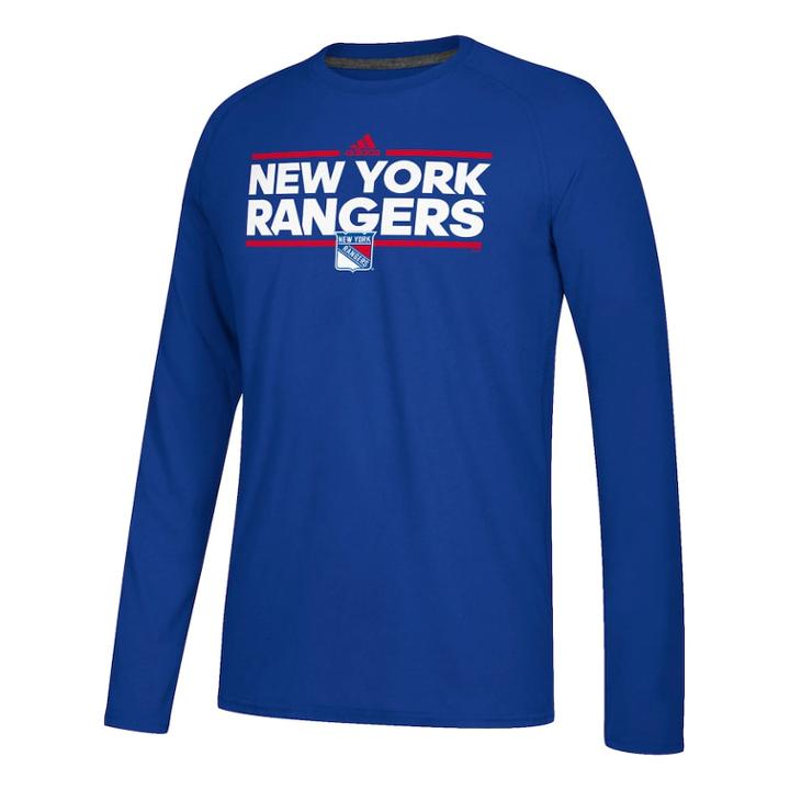 Men's Adidas New York Rangers Dassler Long-sleeved Tee, Size: Xxl, Ran Blue