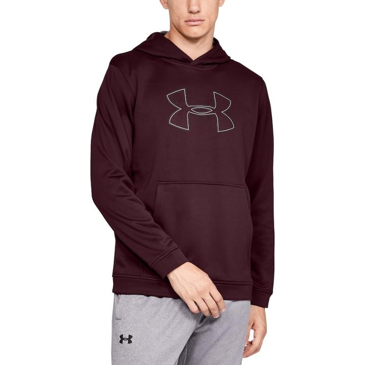 Men's Under Armour Performance Fleece Logo Hoodie, Size: Medium, Red