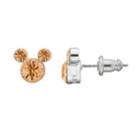 Disney's Mickey Mouse Crystal Birthstone Stud Earrings, Women's, Orange